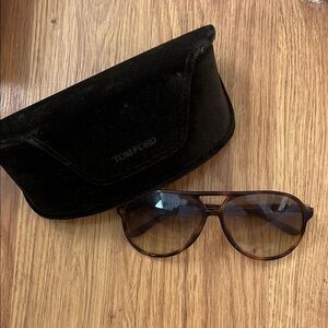 Tom Ford Tortoise Sunglasses with Black Case